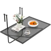 COSTWAY Balkonhängetisch klappbar, Balkontisch klein, Terrassetisch Metall, schwarz