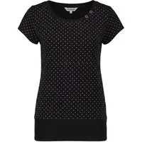 Alife & Kickin Rundhalsshirt Kurzarm mit Polka-Dot-Allover-Print, Scoop-Neck und Rippbund