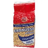 XOX Knabberei, XOX Erdnuesse gesalzen klassischer Snack knackig und herzhaft 500g