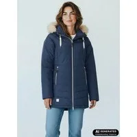 Dry Fashion Steppmantel Göteborg Damen Mantel gesteppt & gefüttert - Wintermantel Steppjacke Atmungsaktiv, wind- & wasserabweisend, Kapuze verstellbar & abnehmbar
