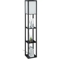 relaxdays Stehlampe mit Regal Schwarz