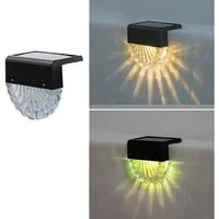 Ophy LED Solarleuchte LED Solar Deckleuchten (farbwechselnd) – warmweiß & Color Glow, IP65 wasserdicht – für Zaun, Pfosten & Garten