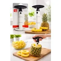 Rungassi Obstschneider Ananas-Schneider Vacu Vin Perfekte Ananasringe in Sekunden Weiss
