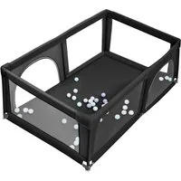 JEOBEST Laufgitter Laufstall Baby 180 x 120 x 66cm Große XL, Laufgitter baby mit atmungsaktivem Netz, 50 Ozeanbälle