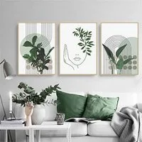 Martin Kench Poster 3er-Set Bohemian Poster Grüne Pflanze Moderne Wandbilder 40x50cm