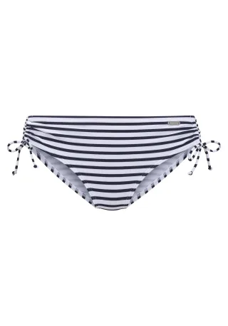 LASCANA - Venice Beach LM exkl. Sport Bikinihose mit Raffung white-navy s - Gr. - 40