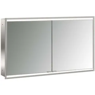 Emco prime Unterputz-Lichtspiegelschrank 949706256 1200x730mm, 2-türig, aluminium/spiegel