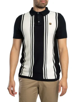 Fila Buddy Bowling Style Strickpolohemd, Schwarz