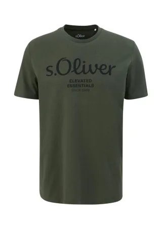 s.Oliver Red Label - T-Shirt mit Label-Print grün - Gr. - L