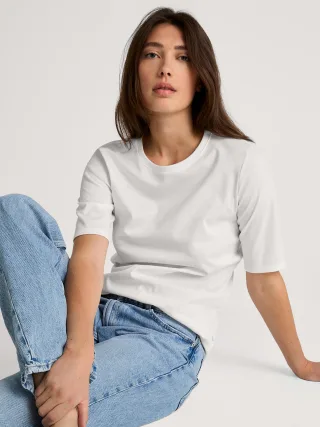 CALIDA - DAMEN Shirt kurzarm star white - Gr. - S