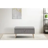 OTTO home Truhenbank AMIRA Sitzbank mit Stauraum, Maße B/T/H: 81/36/43 cm, mit Staufach, in 3 Bezugsqualitäten mit feiner Steppung