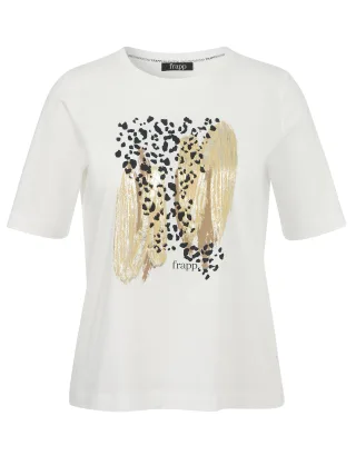Frapp - T-Shirt Rundhals 1/2 Arm Motiv offwhite multicolor - Gr. - 44