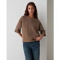 OPUS Sweatshirt GINAMA im Viskosemix überschnittene Schulter mit 3/4 Arm, fließender Fall
