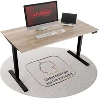 ASSMANN Büromöbel Schreibtisch Y-LINE (120x70cm Schwarz Eiche Natura Kollisions-Schutz, Elektrisch höhenverstellbar, Kindersicherung 2-fach-Motorik Doppelhub, einfache Montage, für Büro und Homeoffice), TÜV-zertifiziert, Blauer Engel, 5 Jahre Herstel