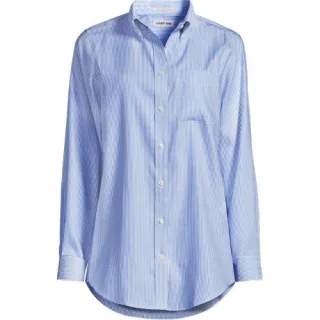Bügelleichtes Langarmhemd im Boyfriend-Look für Damen, Damen, size: regular, Blau, Baumwolle, by Lands' End