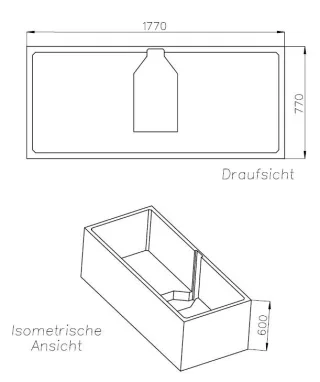 Neuesbad Wannenträger für Villeroy & Boch Oberon 2.0 180x80 SW 16051
