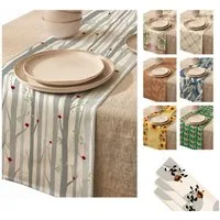 LIVINA HOME Tischläufer Premium Tischdecke abwaschbar, Tischband, moderne Leinenoptik Decke, Tischtuch, Gartentischdecke, Tafeltuch, Oster Deals Sale!