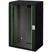 Wandgehäuse Unique 600x450 20U, IT-Schrank schwarz, 20 Höheneinheiten