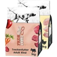 Fresco Dog unico PROBIERPAKET Hundefutter trocken getreidefrei, 2x1kg, Trockenfutter für: Hunde, 66% Frischfleisch, zuckerfrei & hochverträglich