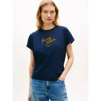 Tommy Hilfiger Kurzarmshirt SEASONAL SCRIPT CAP SLV TEE mit Raglanärmeln, Relaxed Fit