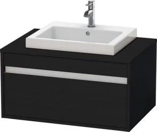 Duravit Ketho Konsolenwaschtischunterbau wandhängend Eiche Schwarz Matt 800x550x426 mm - KT679401616 KT679401616