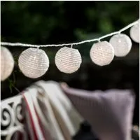 Lights4fun LED-Lichterkette 20er Lampion Lichterkette Cut-Out Muster koppelbar wetterfest
