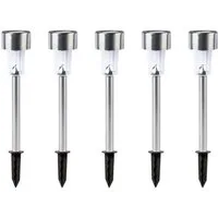 LIVARNO LED Solarleuchte Livarno LED Solarleuchten Solarlampen Set mit Erdspieß, LED, Solar LED Gartenleuchte mit Erdspieß 5er Set