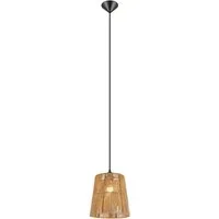 Reality Leuchten LED Pendelleuchte mit Lampenschirm aus Papiergarn, Ø 24cm, Dimmfunktion, LED wechselbar, warmweiß, klein-e Hängelampe einflammig skandinavisch-e Papierlampe hängend