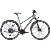 Axess Crossrad VERIS STREET Trapez, 27 Gang Shimano RD-Alivio M3100-9 Schaltwerk, Kettenschaltung, Damenrad 28 Zoll 27-Gang schwarz/grau