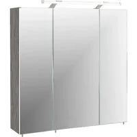 Schildmeyer Spiegelschrank Breite 70 cm, 3-türig, LED-Beleuchtung, Schalter-/Steckdosenbox