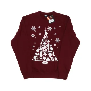 Star Wars Sweatshirt homme arbre de Noël (Bourgogne)