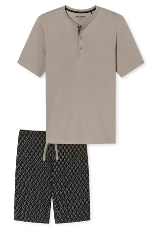 SCHIESSER - Schlafanzug kurz braungrau - Gr. - 58