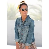 LASCANA Jeansjacke mit zwei Pattentaschen und Riegeln am Saum Denimjacke, kurze Übergangsjacke, Sommerjacke aus Denim