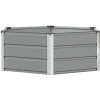 vidaXL Blumentopf Pflanzkübel Hellgrau 129 x 129 x 45 cm Stahl (1 St)