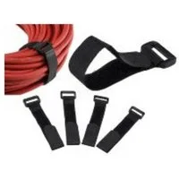 ChiliTec Kabelverbinder-Sortiment Kabelbinder Klettband mit Öse 15cm Schwarz