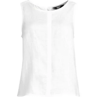 Leinentop mit Knopfleiste am Rücken für Damen, Damen, size: regular, Weiß, Leinen, by Lands' End