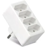 as - Schwabe AS SCHWABE Euro-Vierfach-Stecker, weiß Steckdosenleiste