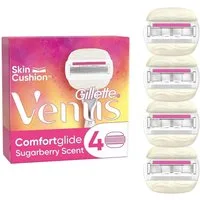 Gillette Venus Rasierklingen Comfortglide Sugarberry Scent Ersatzklingen, 4-tlg., 4er Pack, Olay-Hautpflege und angenehmem Sugarberry-Duft