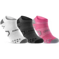 sockenkauf24 Laufsocken low Cut Sportsocken für Herren & Damen Laufsocken kurz (Weiß/Anthrazit/Pink, 3-Paar, 47-50) Atmungsaktive Running Socks 50203P WP