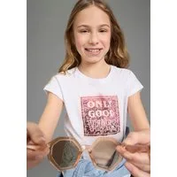 KIDSWORLD T-Shirt ONLY GOOD VIBES - Druck Kurzarm, gerade Passform, mit peppigen Statements und Sprüchen
