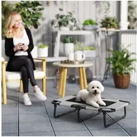PawHut Tierbett klappbar, mit Netzdesign, atmungsaktiv, Polyester, für kleine und mittelgroße Hunde, Hellgrau, Oxford, 75 x 51 x 18 cm