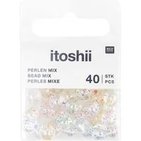 Rico Design Bastelperlen itoshii Glitzer Holographisch, (40-tlg), Perlen Set