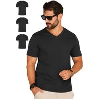 DAILY COTTON T-Shirt BASETEEV (Packung, 3er-Pack) Herren Basic Kurzarm Shirt V-Neck V-Ausschnitt
