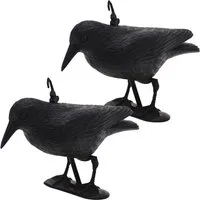 shop'n smile ideoon Vogel-Schreck Wetterfester Rabe zur Vogelabwehr, 35x19x13 cm, Vogelschreck, schwarz, 2-tlg., Raben-Attrappe in Lebensgröße zur Spatzenabwehr
