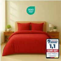 Komfortec Bettwäsche Premium, 135 x 200 bis 220 x 240 cm, 6 verschiedene Größen zur Auswahl, gebürstet 100% Mikrofaser, 3 teilig, Superweiches Bettwäsche-Set, Knitterfrei, Atmungsaktiv