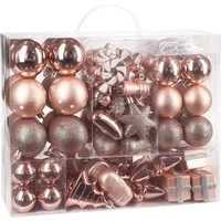 BRUBAKER Weihnachtsbaumkugel 77-teiliges Weihnachtskugel-Set, Christbaumschmuck aus Kunststoff, Weihnachtsdekoration Baumkugeln