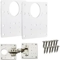 SO-TECH® Möbelbeschlag Topfband Reparaturplatten Edelstahl 90 x 90 x 0,53 mm (2 St), Reparaturset für Topfbänder mit Ø35 mm, Schrankscharnier