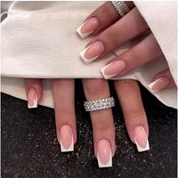 LuxusKollektion Kunstfingernägel 24 Stücke French Nails Kurz Weiß Press on Nails Acryl Nägel Art