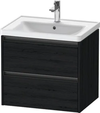 Duravit Ketho.2 Waschtischunterbau wandhängend Eiche Schwarz Matt 634x455x549 mm - K25282016160000 K25282016160000