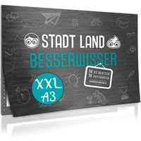 Goods+Gadgets Spiel Stadt Land Besserwisser – Quiz & Partyspiel für Erwachsene & Freunde, Stadt, Land, Besserwisser Block, Spiele-Klassiker Neuauflage